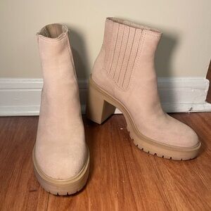 Suede Heeled Tracked Boots